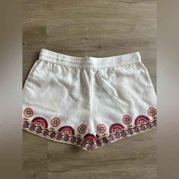 Ann‎ Taylor Loft Embroidered Ivory Linen Blend Shorts Women’s Size M - Picture 6 of 7